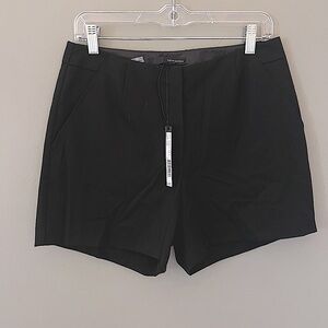 NWT Harve Benard black zip front chino shirt size 8 back pockets elegant